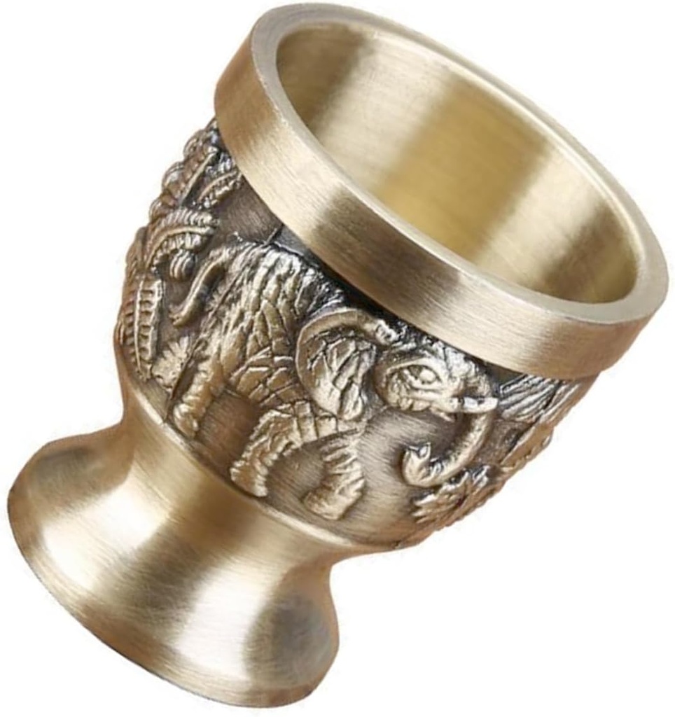 Garneck Vintage Whiskey Chalice with Animal Engraving Mini Embossed Goblet for Elegant Drinking Experience Sturdy Base Unique Design for Spirits and Cocktails