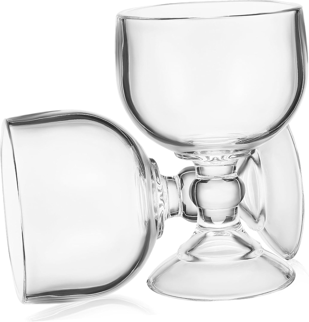 Zerodeko 2Pcs Elegant Glass Goblet Unique High Footed Design Wine Glasses for Cocktails Juice More for Parties Weddings Bars Everyday Use