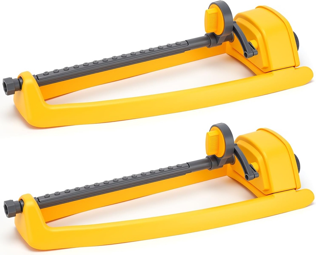 Lawn Sprinkler, 2 Pack Garden Oscillating Sprinkler for Yard Covers up to 2,600 sq.ft, Oscillating Watering, Garden Tool, Built-in Spray Jet Cleaning Needle