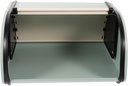 Modern Vintage Metal Bread Box with Roll Top Lid for Kitchen Countertop Iron Food Storage Container for Homemade Bread and Multipurpose Kitchen Organizer Easy to Clean Stylish