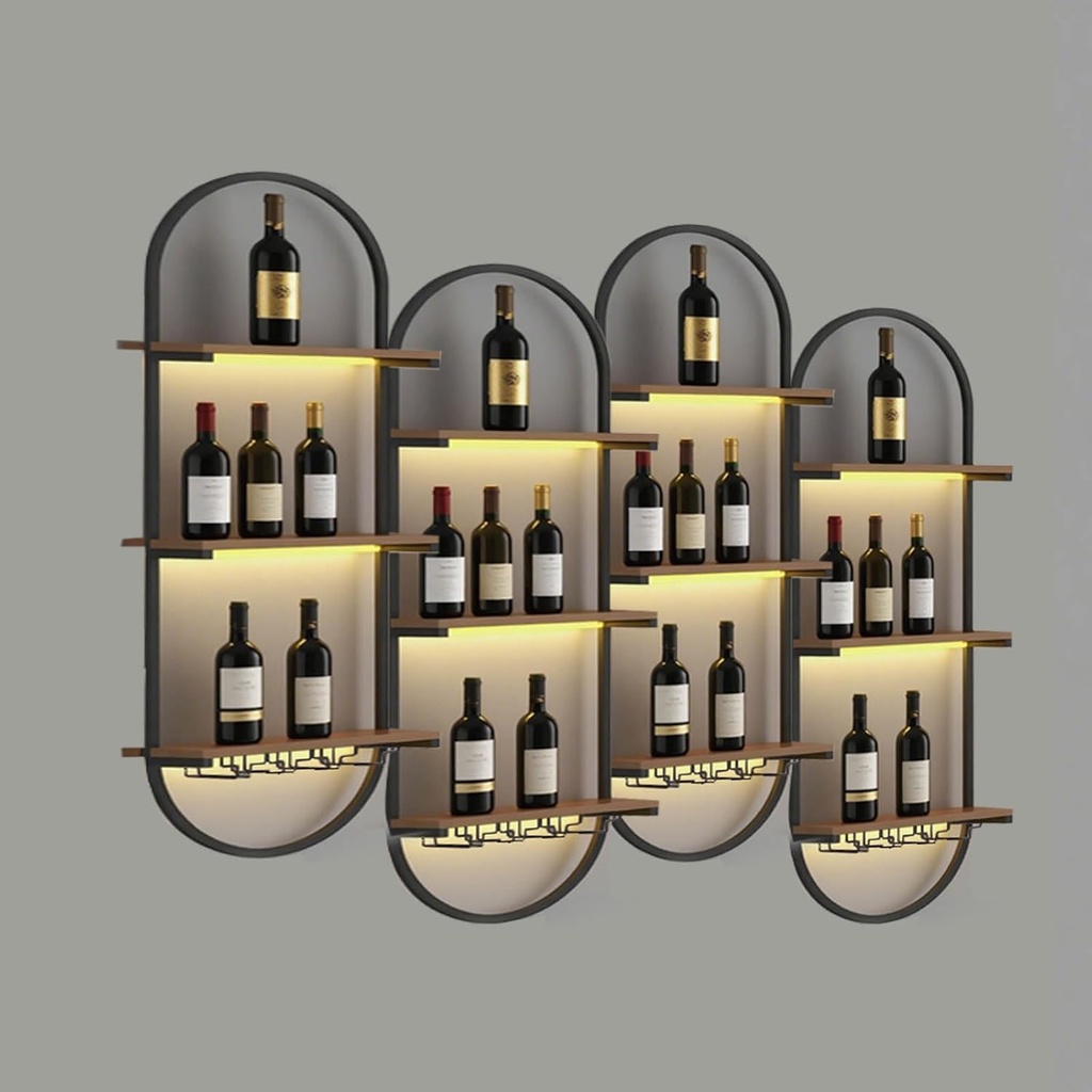 Wall-Mounted Wine Rack, 3-Tier DIY Wooden Storage, Floating Liquor Shelves for Kitchen, Dining Room, Bar & Wine Cellar (200cm) - Perfect Bottle nizer