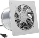 Exhaust Fan with Plug, 8 inch 735CFM Through-the-Wall Ventilation Fan with Light Weight Pure Copper Motor, for Kitchen, Bathroom, Toilets, Bedroom, and Office, 110V, Silver