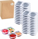 24-Pack Reusable Snack Containers with 2-Compartment with Lid for On-the-Go Snacking, School Lunches, Road Trips, Portion Control & Carb Tracking