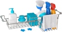 Over The Kitchen Sink Caddy Sponge Holder Organizer Drying Rack Expandable for Sponge Brush Soap Dish Cloth Rag Smaller 12.25" to 17.25", Stainless Steel