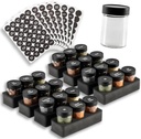 AllSpice InDrawer Spice Rack Organizer with Short Jars (24 3” Jars with Labels)