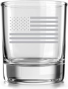 American Flag Patriotic Gift - Old Fashioned Whiskey Rocks Bourbon Glass - 10 oz capacity