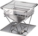 Outdoor Barbecue Grill Roast BBQ Portable Charcoal Smoker Stove with Steel Healthy Easy to Carry for Camping Cooking Picnic Terrace Travel (Silver 26 * 26 * 6cm)