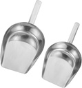 2Pcs Stainless Steel Ice Scoop Multi Functional Bar and Kitchen Shovel for Ice Sugar and Flour Easy to Clean Comfortable Grip for Home and Commercial Use