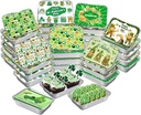 50PCS St Patricks Day Foil Containers with Lid, St Patricks Day Leftover Containers St Patricks Day Cookie Containers with Lids, St Patricks Day Treat Party, Cooking