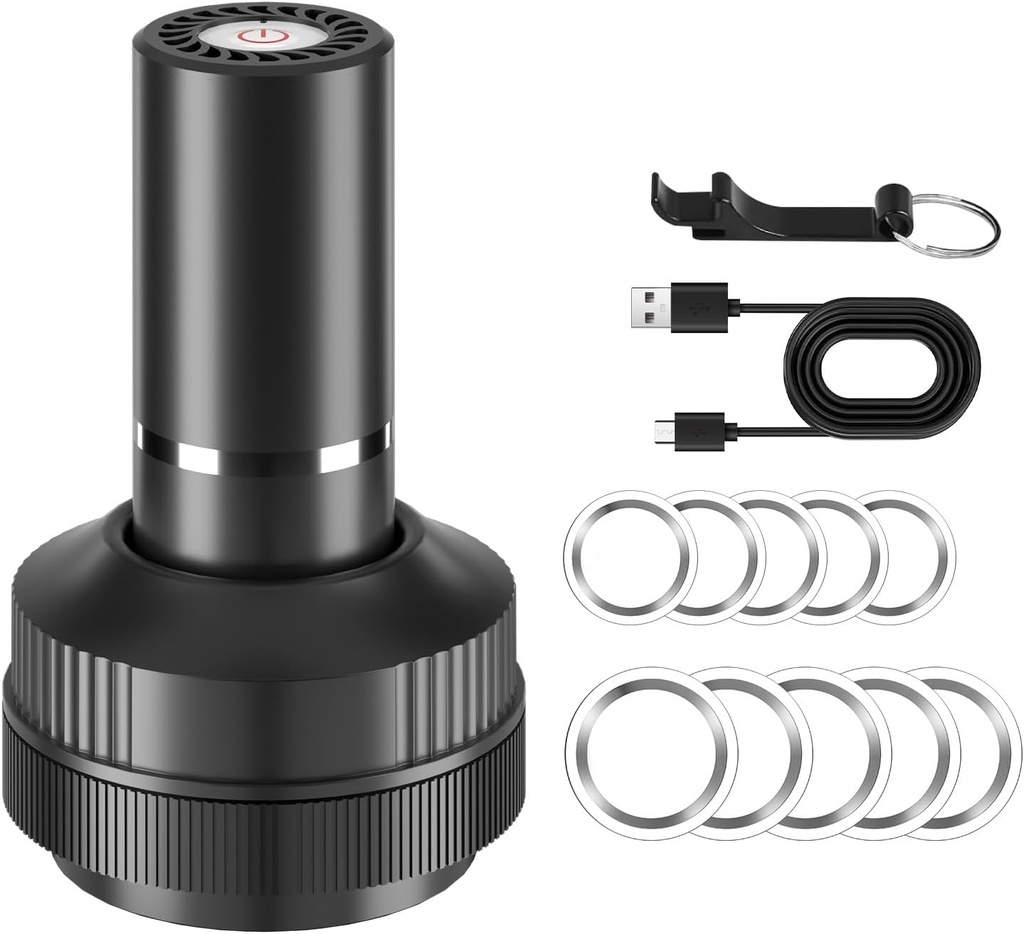 Electric Mason Jar Vacuum Sealer Kit - Upgraded Wide & Regular Mouth Sealer Compatible With Vacuum Bag for Food Storage