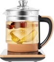 1.8L Electric Water Kettle, 800W 110V Multifunctional Electric Glass Kettle Hot Tea Maker Health Pot with Filter and Digital Heating Base for Coffee Soup Hot Pot Boiled Eggs