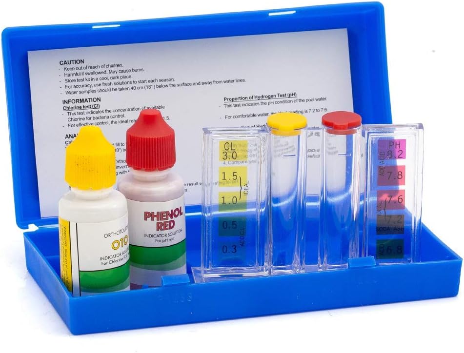 WWD POOL Swimming Pool Spa Water Chemical Test Kit for Chlorine and Ph Test (2 Way Test Kit)
