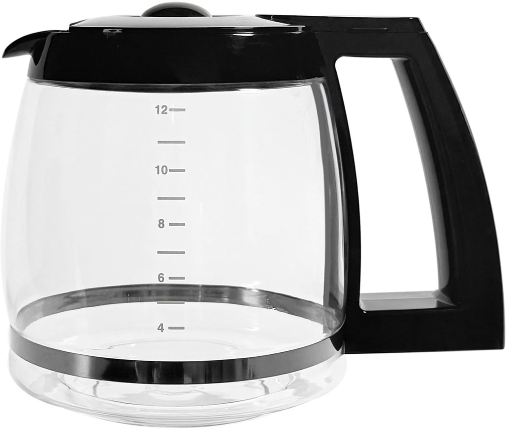 12-Cup Replacement Glass Coffee Carafe for Cuisinart Coffee Maker Models DCC-1200, DCC-1100BK, DCC-2650, CHW-12, CHW-12P1, DGB-550BK, DGB-550BK1, DGB-625BC, DGB-700BC, and SS-12 | Part# DCC-1200PRC