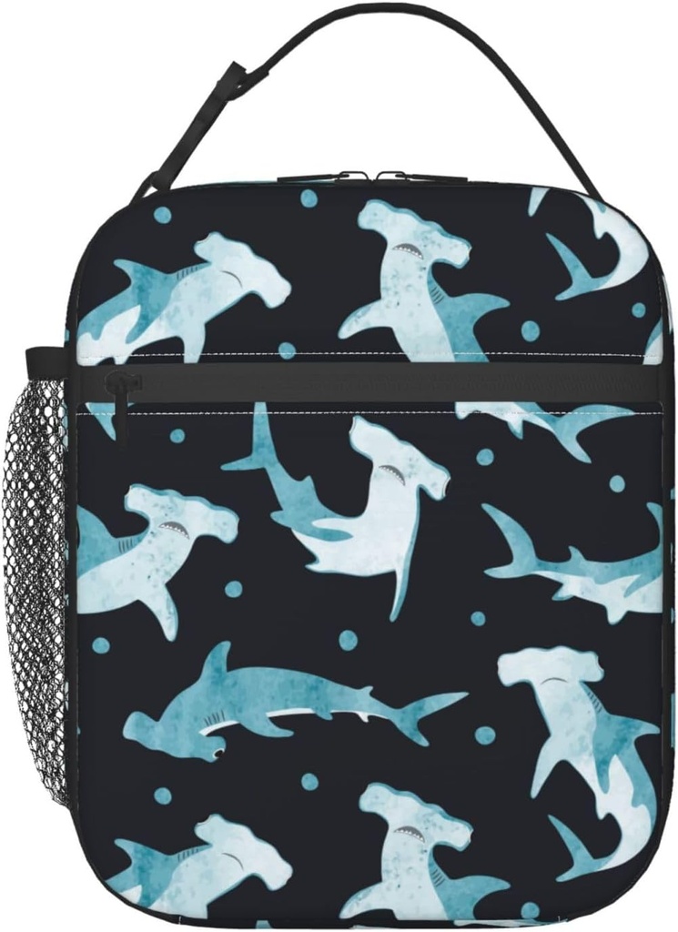 Hammerhead Shark Lunch Bag Insulated Lunch Box Reusable Cooler Totes For Women Men Adults Girls Boys Work School Picnic Camping