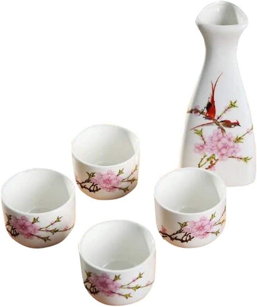 Tableware Set of 5 Household Use/Restaurant Sake Cups Ceramic Wine Sets-Flower