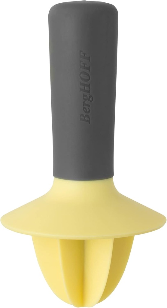 BergHOFF LEO Glass Fiber Reinforced Body Hand Juicer 2.75" x 5" Yellow & Grey Soft-touch Handle Dishwasher Safe