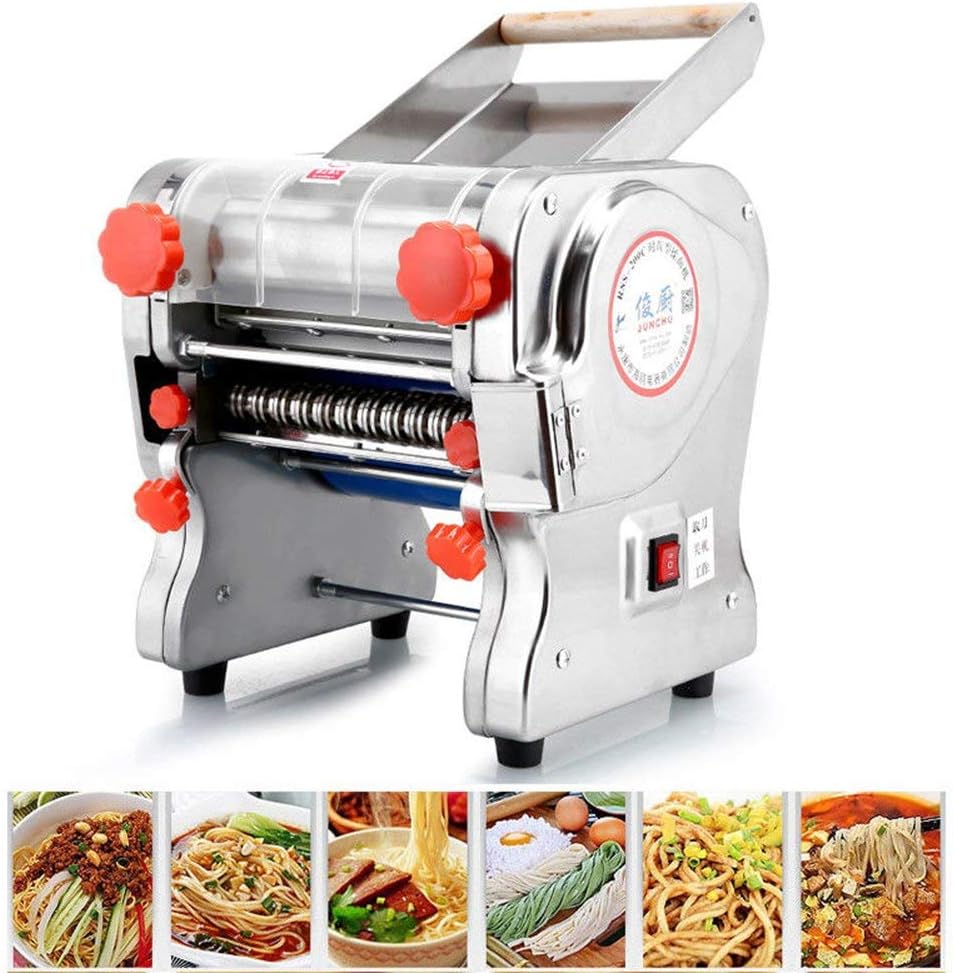 Hengwei 750W 110V Stainless Steel Commercial Electric Noodle Making Pasta Maker Dough Roller Noodle Cutting Machine(Noodle Width 22CM,Knife Length 180cm,Noodle Width 2mm / 6mm) Shipping from US