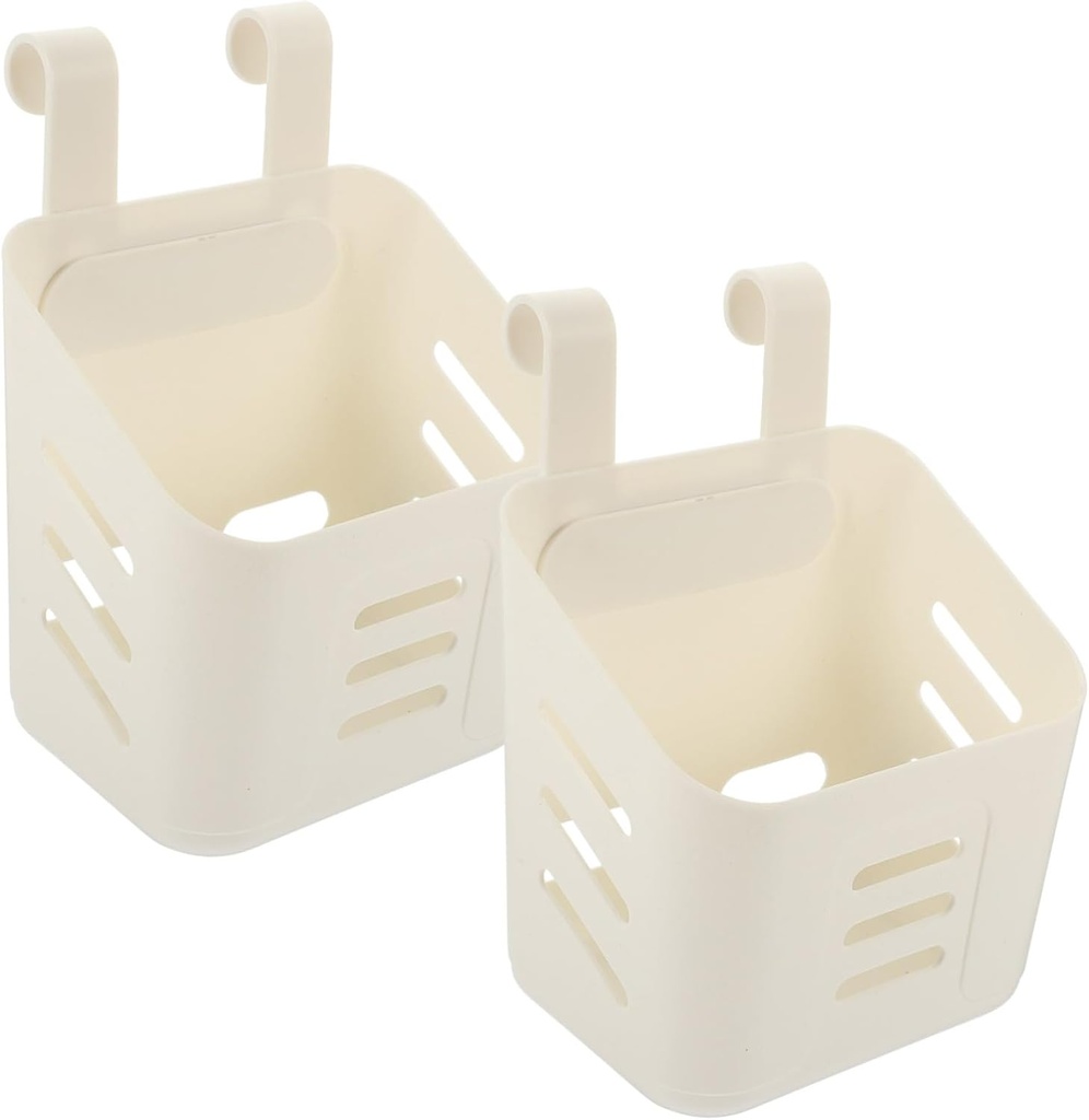 Cabilock 2pcs Hanging Storage Basket Wall Mounted Plastic for Bathroom and Kitchen Organization for Toiletries and Sundries