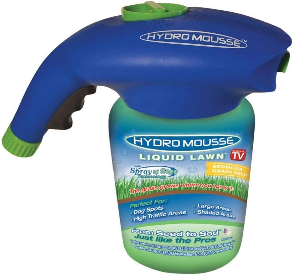 Hydro Mousse Liquid Lawn System - Bermuda Rye Mixture - Grow Grass Where You Spray It - Made in USA