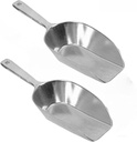 TrueCraftware- 4 oz. Aluminum Flat Bottom Scoop Set of 2- Flat Bottom Aluminum for Bar Ice Flour Utility Scoops Kitchen Ice Scoopesr for Ice Maker Popcorn Scoop Food Bar Party Wedding