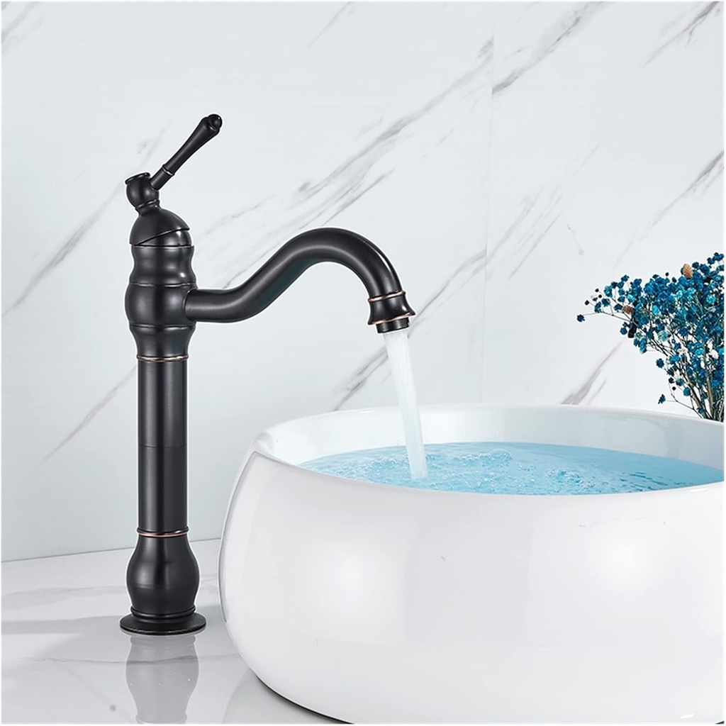 Nickel Brush Retro Bathroom Sink Single Handle spout Basin Mixer Platform Mounted Bathtub Faucet