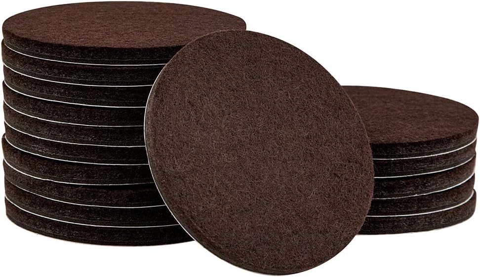 SoftTouch 16 Pack 3" Round Heavy-Duty Felt Pads – Non-Slip Furniture Protectors for Hardwood, Tile & Laminate – Scratch & Noise Reducing for Chairs, Tables, Couches (Brown)