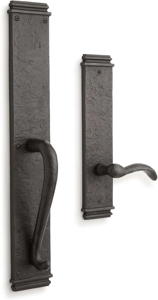 Signature Hardware 441452 Griggs Left Handed Solid Bronze Full Plate Dummy Door Handleset with Interior Lever