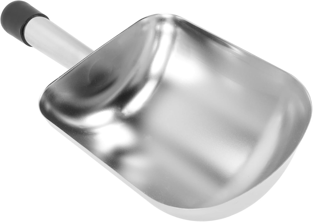 VOSAREA Stainless Steel Dried Fruit Food Scoop Ergonomic Handle Ice Cube Shovel for Kitchen Bar and Dessert Shop Multi Functional Kitchen Gadget