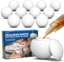 GoSports Mulligan Shots Golf Ball Shot Glasses with Lids - 12 Pack - Funny Golf Gifts for Men