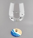 Beach Shore Themed Wine Glass - Hand Painted - Ocean, Tropical, Waves, Seagulls, Peaceful - Personalized