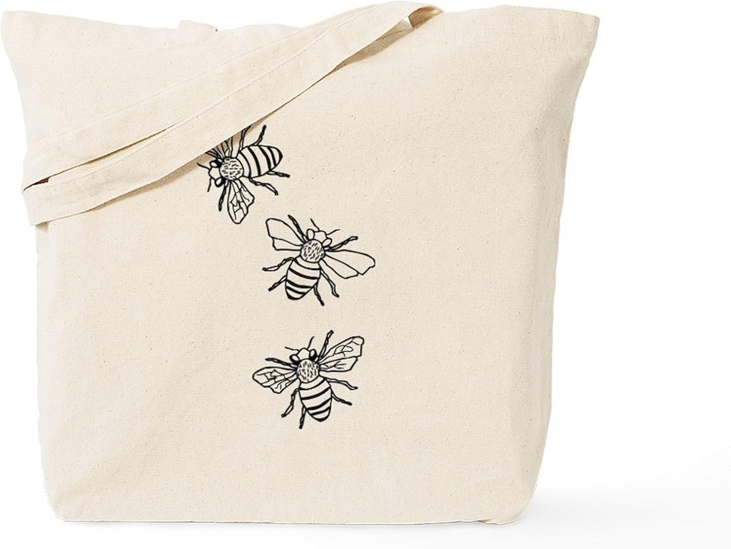 CafePress Honey Bees Tote Bag Reusable Natural Beige Canvas Shopping Bag
