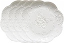 Gaolinci European Palace Series Lace Embossed Ceramic Dinner Plate (Set of 4)