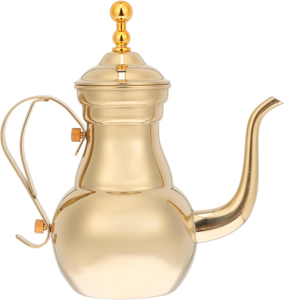IMIKEYA Arabian Style Teapot Thermal Carafe for Hot Drinks Coffee and Tea Insulated Carafe Thermal Coffee Carafe with Lid Golden