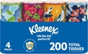 Kleenex Perfect Fit Facial Tissues, 4 Cannisters, 50 Tissues per Can, 2-Ply (200 Total), Packaging May Vary