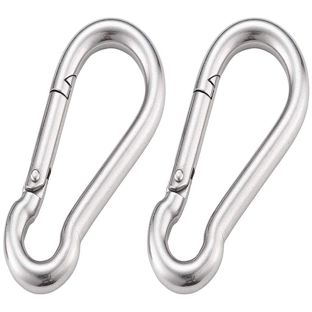 4 Inch Spring Snap Hook 304 Stainless Steel Quick Link Lock Fastner Hook for Boating and Heavy Duty Use, 400 lbs Maximum Capacity, 2 Pcs