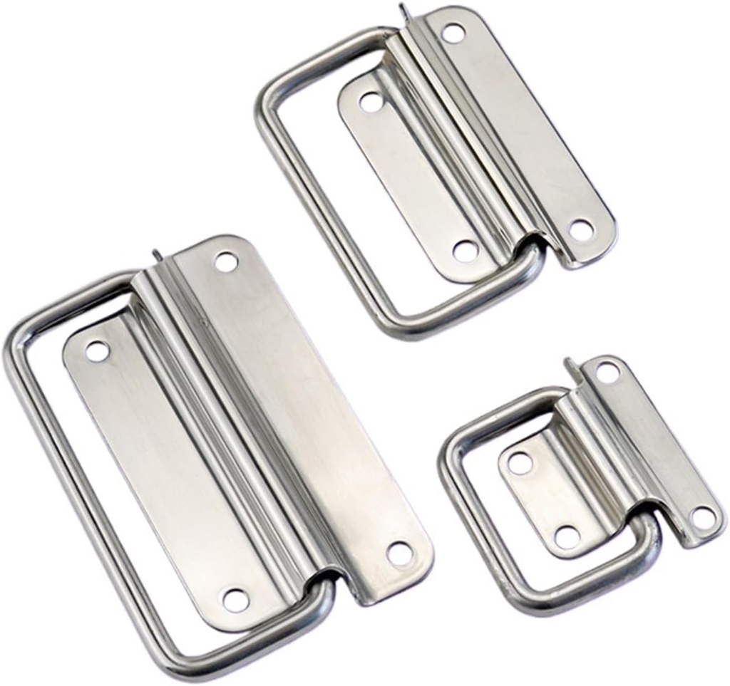1pcs 304 Stainless Steel Thickened Folding Handle with Swivel Ring for Industrial Equipment Box Handle(XG01-039-1)
