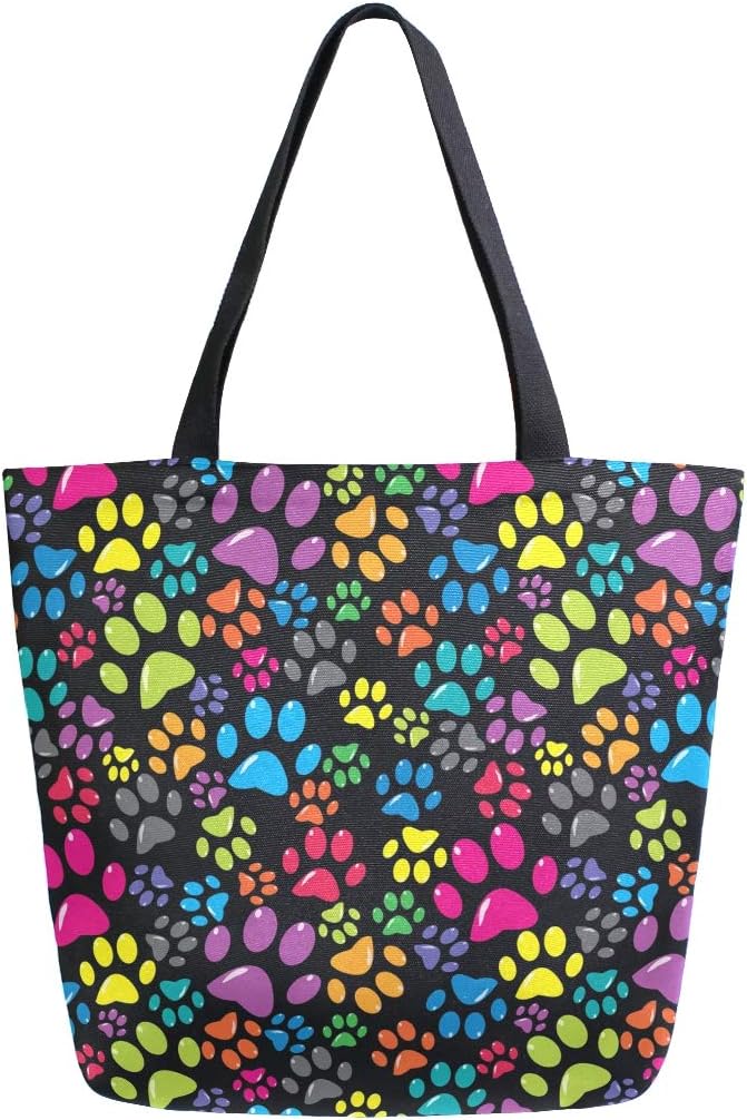 ZZKKO Canvas Tote Grocery Bag Shoulder Casual Book Bag Large for Women Teachers Cotton Bag Shopping Purse Handbag Reusable