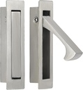HOMOTEK Recessed Pocket Door Pull Handle, Edge Flush Pull, Hidden Finger Pull, Modern Pocket Hardware for Sliding Door, Size: 80x22x16mm, Stainless Steel 304 (Satin Nickel, 2pack)
