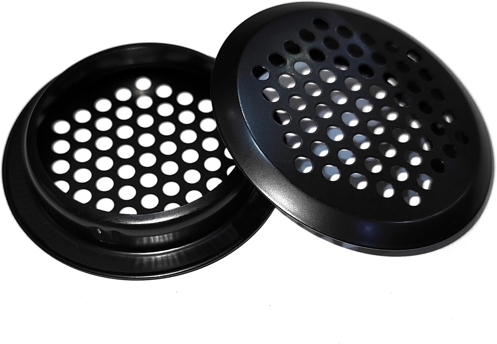 NACX 20Pcs Air Vents 50mm Circular Soffit Vent Stainless Steel Round Vent (Black)