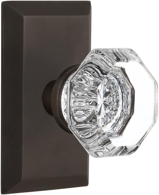 Nostalgic Warehouse Studio Plate Waldorf Crystal Door Knob
