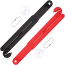 2pcs Food Bag Pouch Cutter Opener with Stainless Steel Blade and Squeezer for Home Kitchens, Includes Hang Chain and Suction Cup for Easy Storage(COLOR:Black+Red)