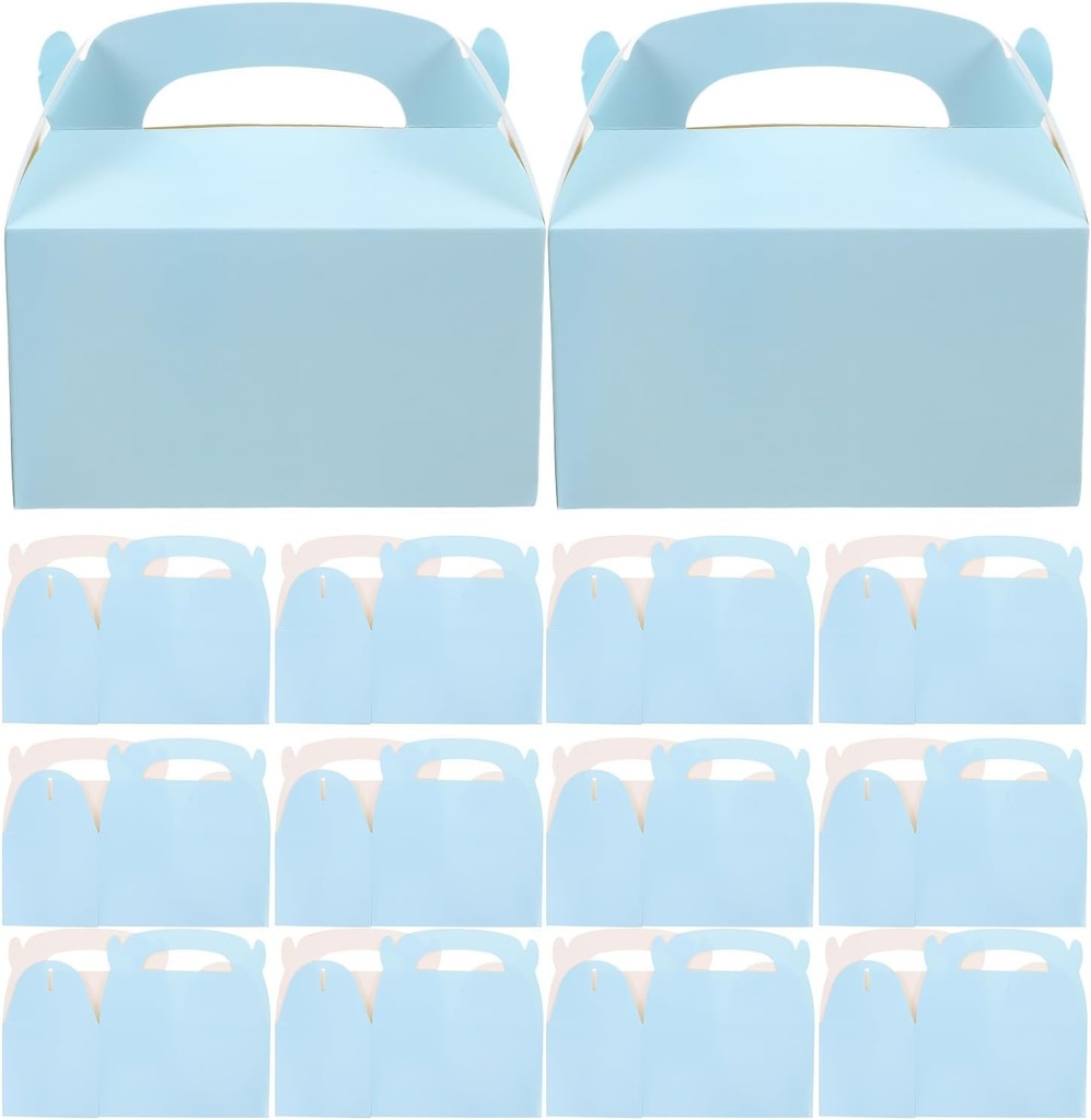 PRETYZOOM 50pcs Party Favor Treat Boxes: Paper Cake Boxes With Handles - Dessert Packaging For Mousse Egg Tarts Cookies & Bakery Takeout Supplies