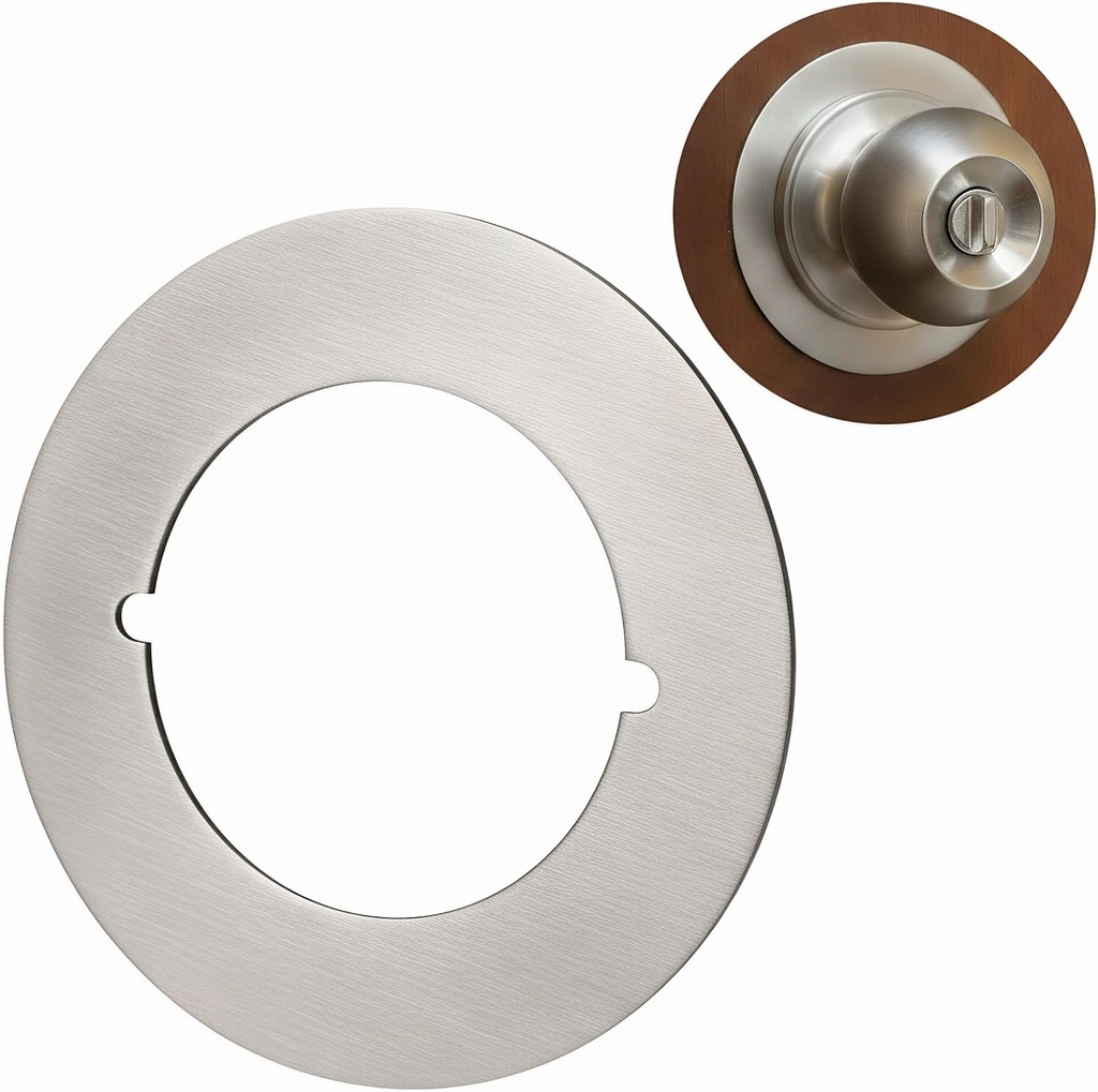 Scar Plate Deadbolt Back Plate, Stainless Steel, 3-1/2 Inch Diameter - 2 Pack (Brushed Stainless, Round Shape)
