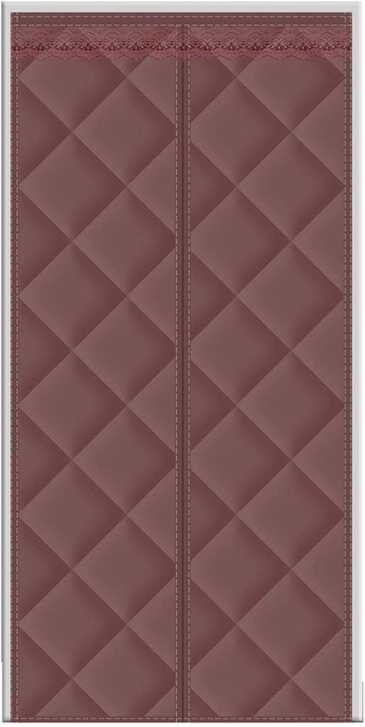 Thermal Insulated Blackout Door Curtain 39×94inch, for Air Conditioner Room/Kitchen Magnetic Screen Door Keep Warm Windproof Cold Protection