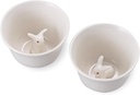 Guinomi Ochoko set of 2 Japanese Sake cup Mino yaki ware Cute Usagi Rabbit