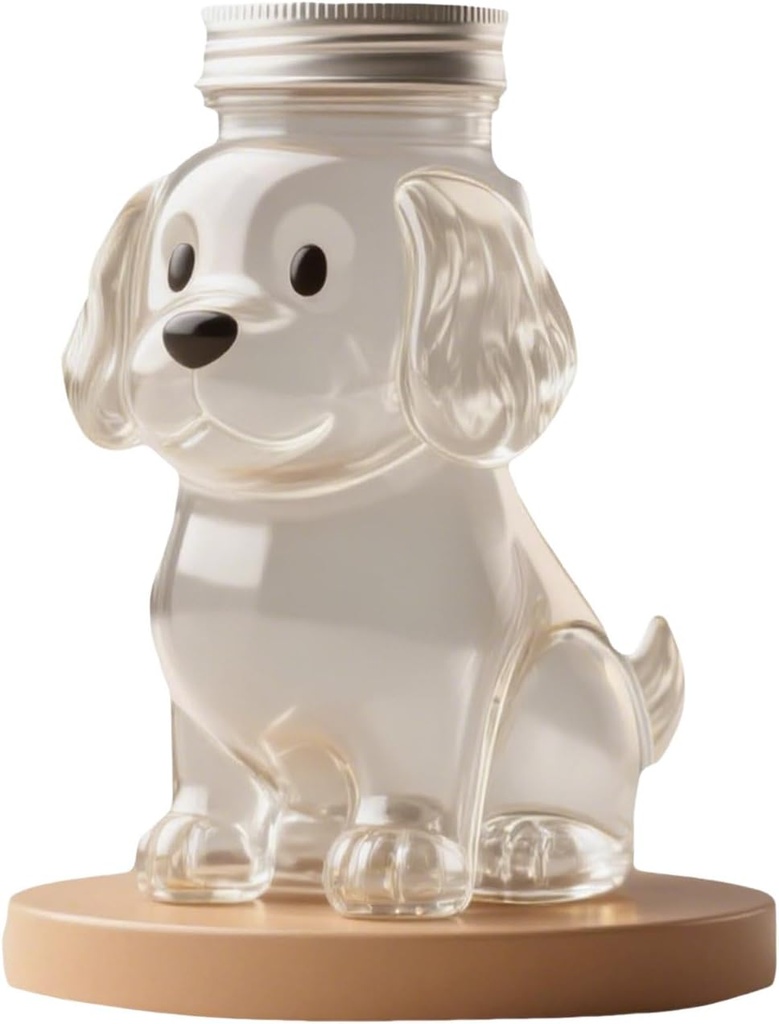 Dachshund Snack Jar,Airtight Treat Containers With Lids-Adorable Glass Food Jars-Handmade Dog Shape Glass Storage Can-Novelty Cute Cookie,for Countertop Kitchen Dogs, Cats, Pets (A)
