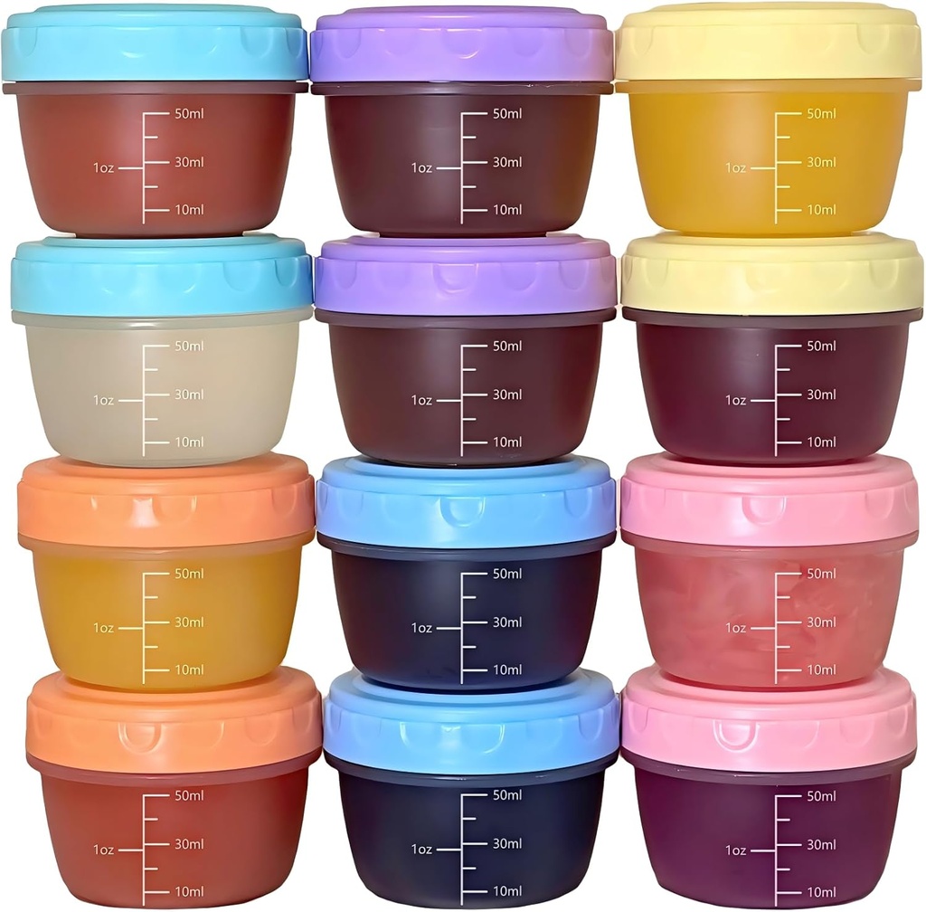 12 Pack Salad Dressing Containers to Go,2.7 OZ Small Sauce Containers with Lids,Tiny Condiment Containers with Graduated Lines