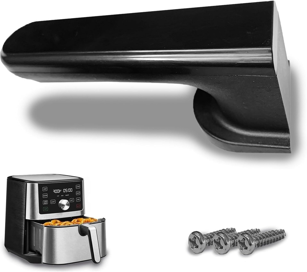 Air Fryer Handle for Instants Vortex Plus 6QT/5.7QT Air Fryers, Premium Air Fryer Replacement Handle for Instants 6QT Air Fryer, Ergonomic Design, Dishwasher Safe, Large, Black