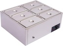 Commercial Food Warmer Steamer, 6-Pan 1.84Gal Stainless Steel Electric Countertop Bain Marie Buffet Steam Table with Covers for Restaurants and Catering
