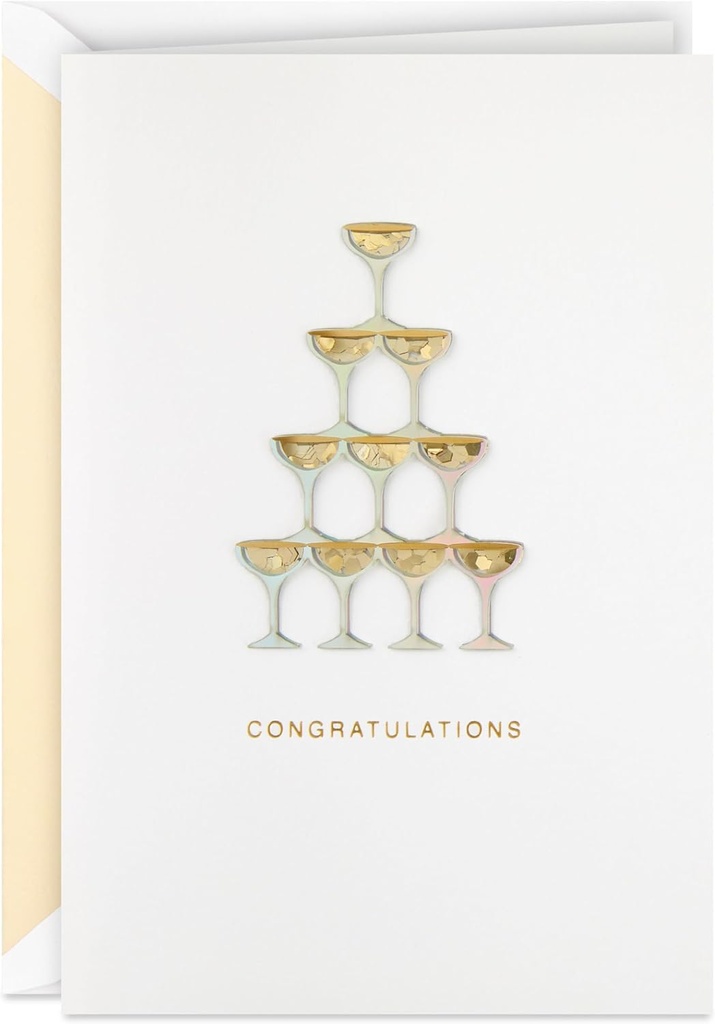 Hallmark Signature Wedding Card, Bridal Shower Card, Engagement Card (Champagne)
